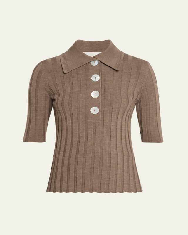 Sugarman Rib Knit Polo Shirt